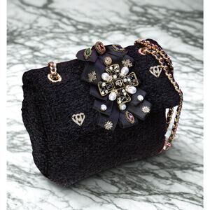 Minime Paris XS Soft Structured Bag, Black Tweed, NWT